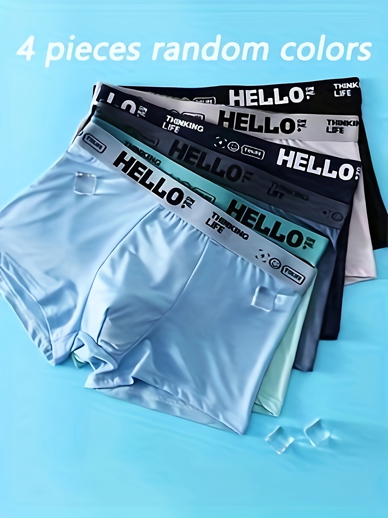 Solid Letters Trim Boxer Briefs Soft Comfortable Daily - Temu Canada