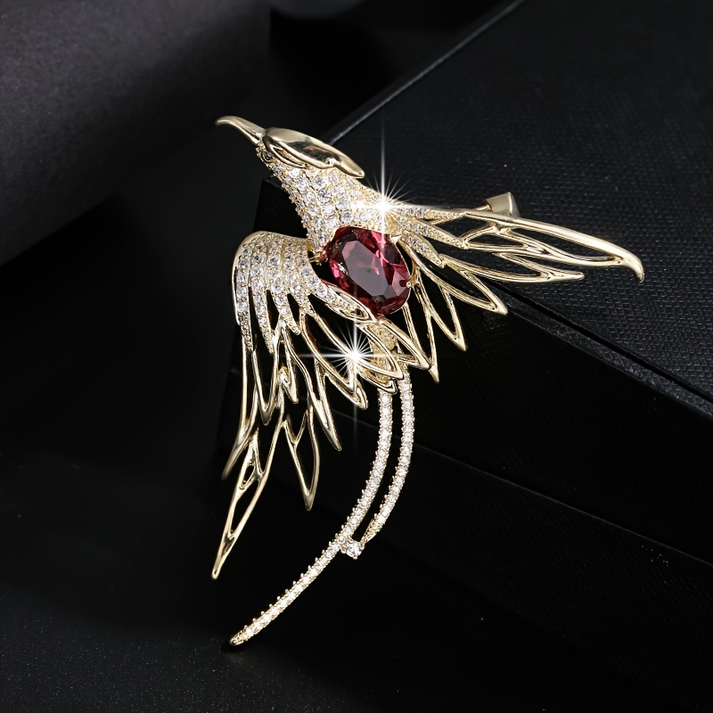 Light Luxury High-end Phoenix Brooch Women's Elegant Temperament Coat  Corsage