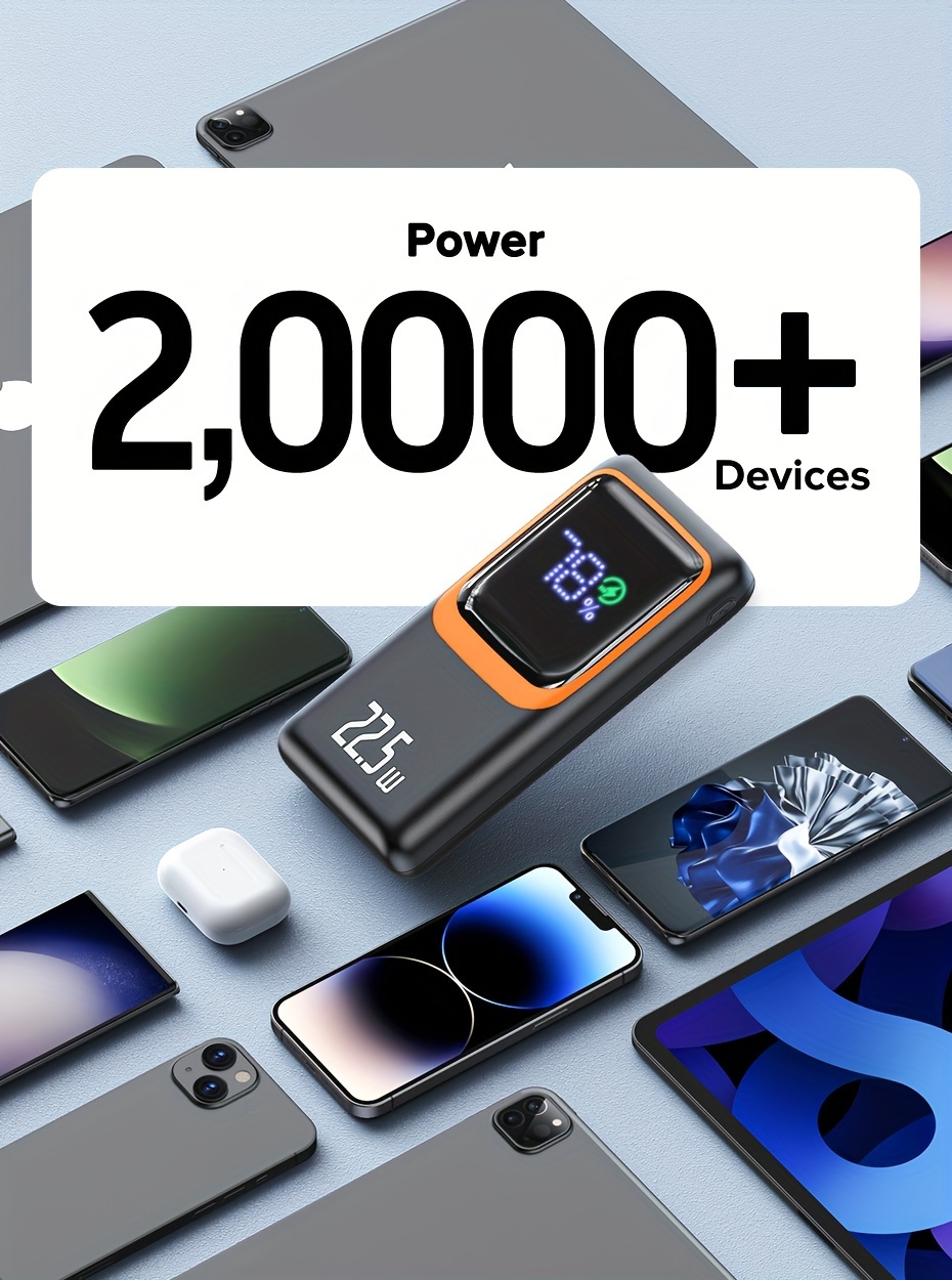 Comprar Banco de energía QOOVI, batería externa de gran capacidad PD 22,5  W, cargador portátil de carga rápida, banco de energía para iPhone Xiaomi