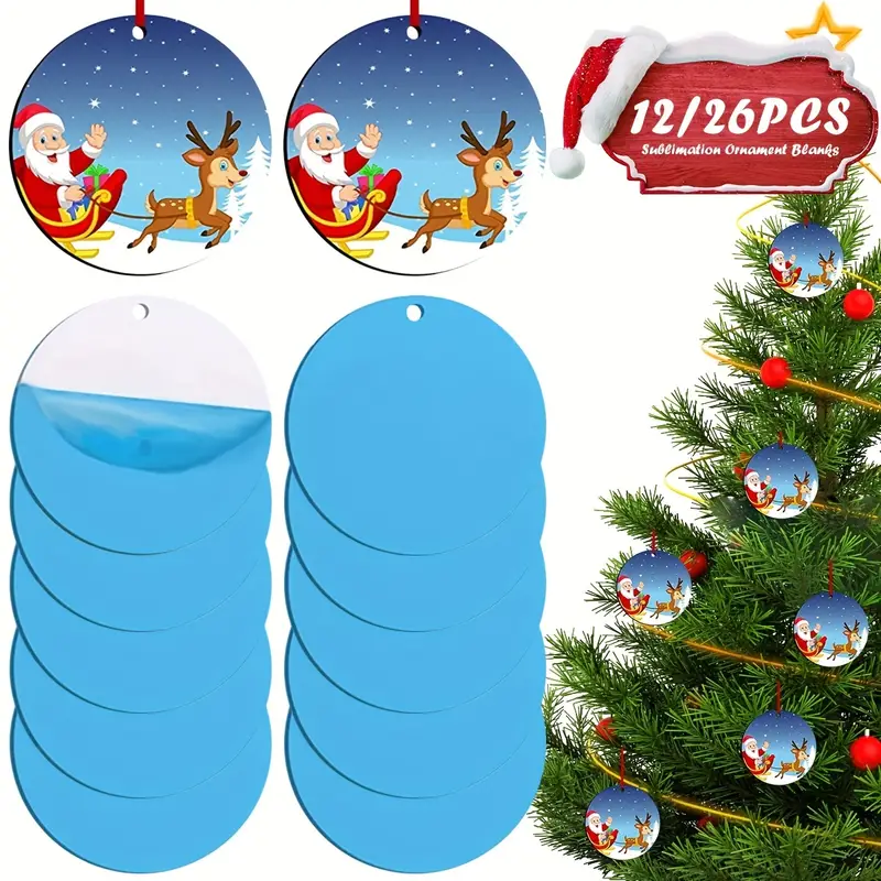 Christmas Sublimation Ornament With Red String Double Sides - Temu