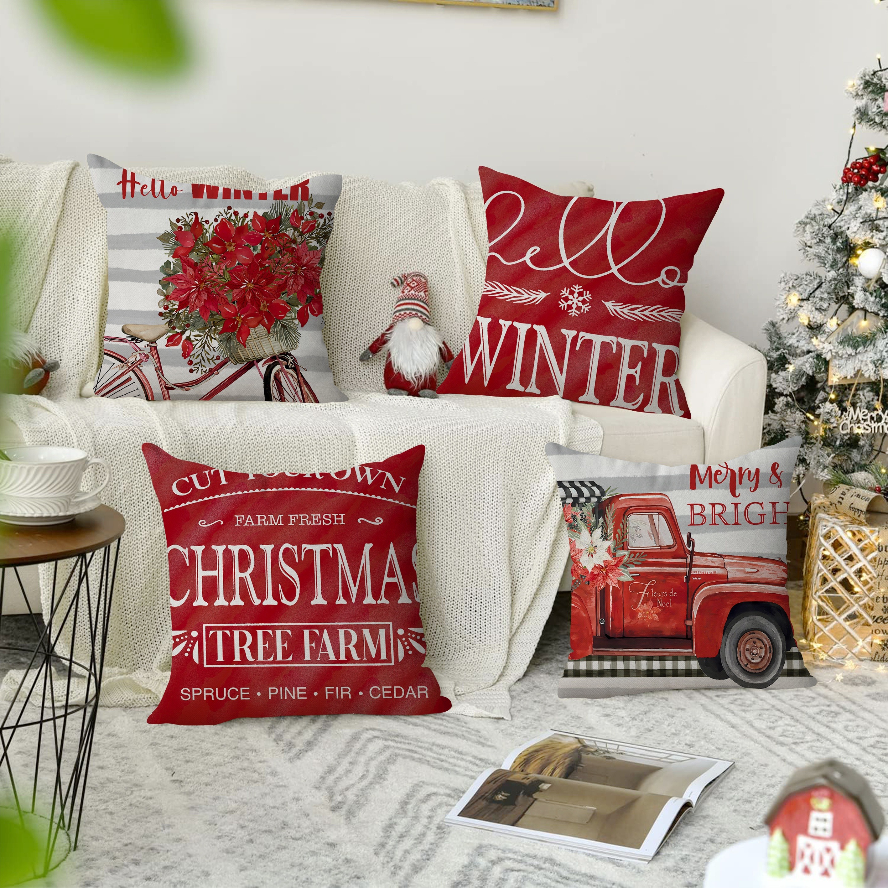 Throw Pillow Case Christmas Holiday Decoration Letter Cushion Cover Living  Room Sofa Bedroom Pillowcase Pillow Insert Not Included - Temu