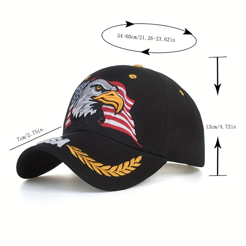 Eagle Usa Flag Embroidered Baseball Breathable Trucker - Temu