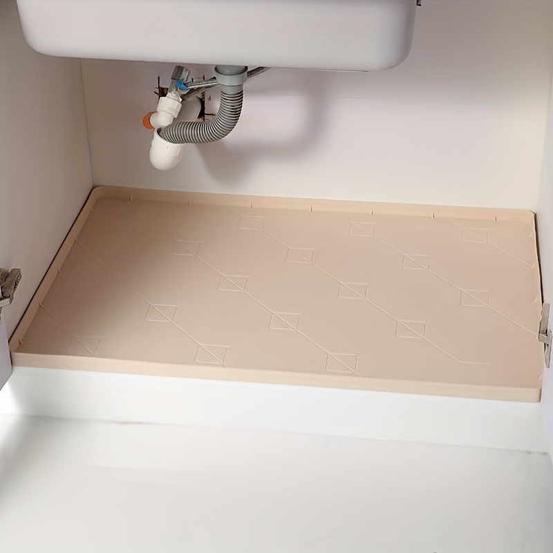 under Sink Mat Kitchen & Bathroom Cabinet Liner, 34 X 22 Silicone  Waterproof u