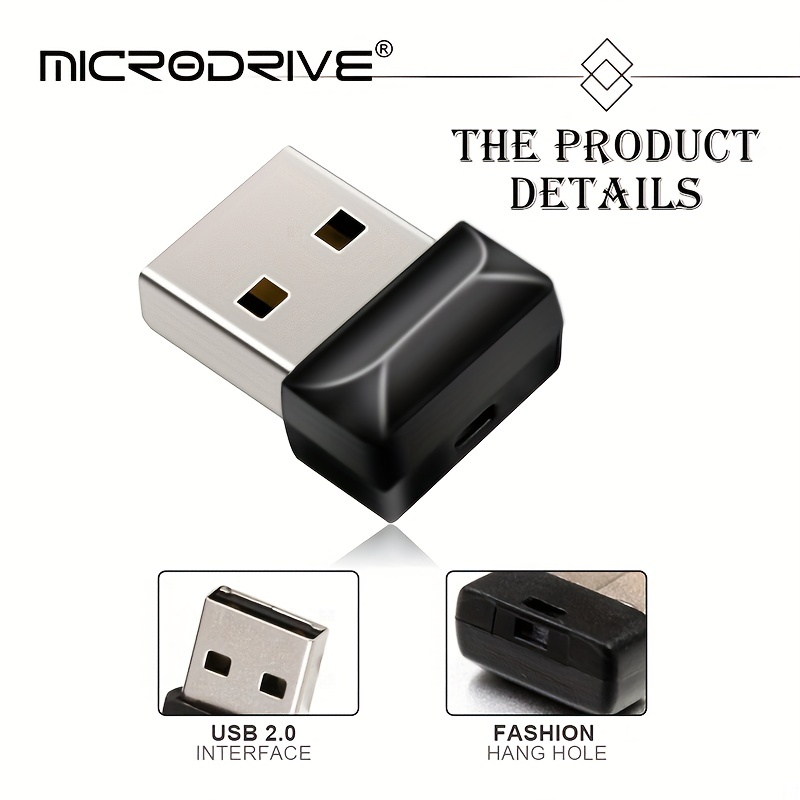 100% Véritable Noir Super Mini Clé USB 64GB Clé USB 64GB - Temu France