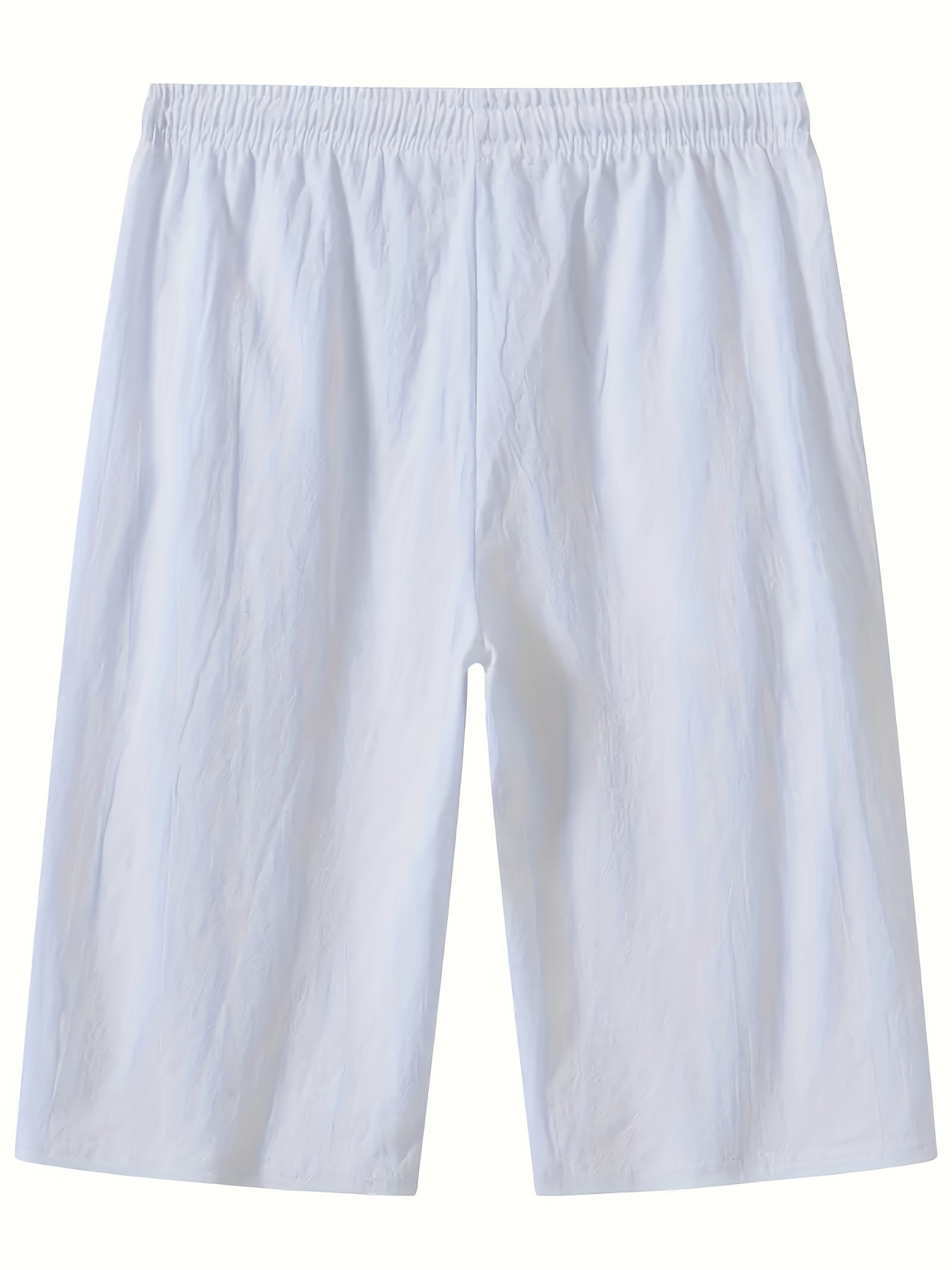 Chic Design Men's Solid Knee Long Shorts With Drawstring And Pockets, Casual And Trendy Comfy Shorts For Summer Daily And Beach Leisurewear