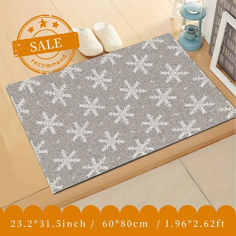 Christmas Snowflake Bathroom Rug Grey Snowflake Welcome Mat - Temu