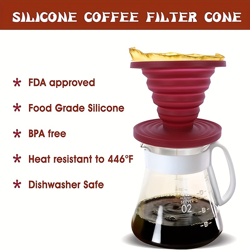 Foldable Pour Over Coffee Maker Cone FLAT PACK Portable V60 Pour