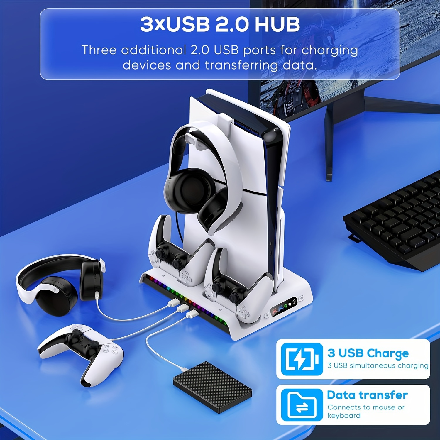 Suitable Ps5 Slim Host Usb 2.0 Hub High speed Transmission - Temu