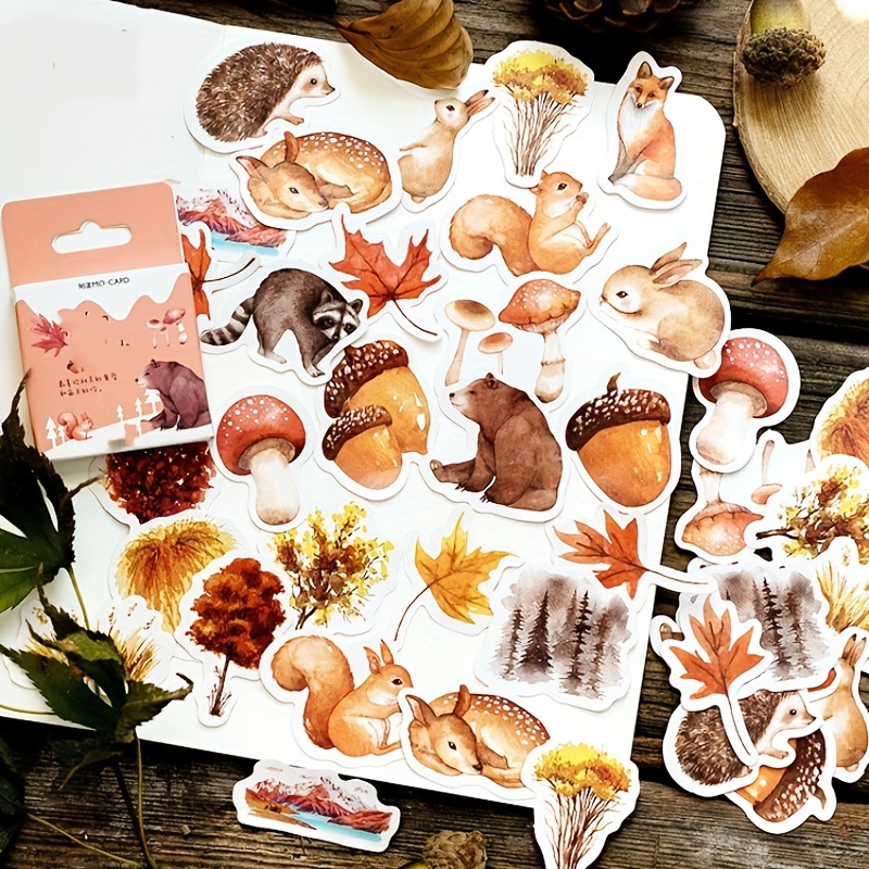 46 pièces/paquet automne forêt animaux décoration adhésif - Temu France