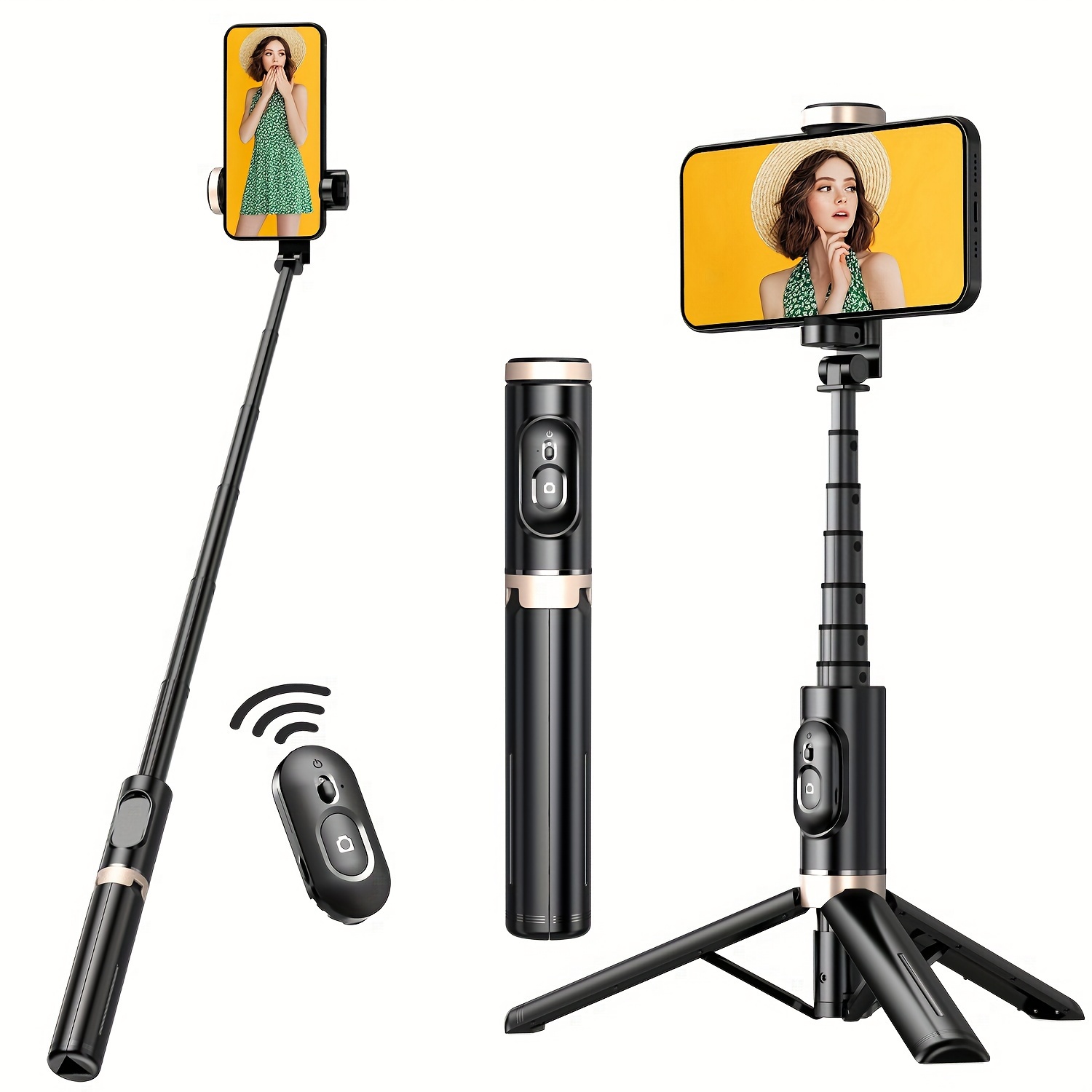 Selfie Stick Extendable Selfie Stick Tripod With - Temu