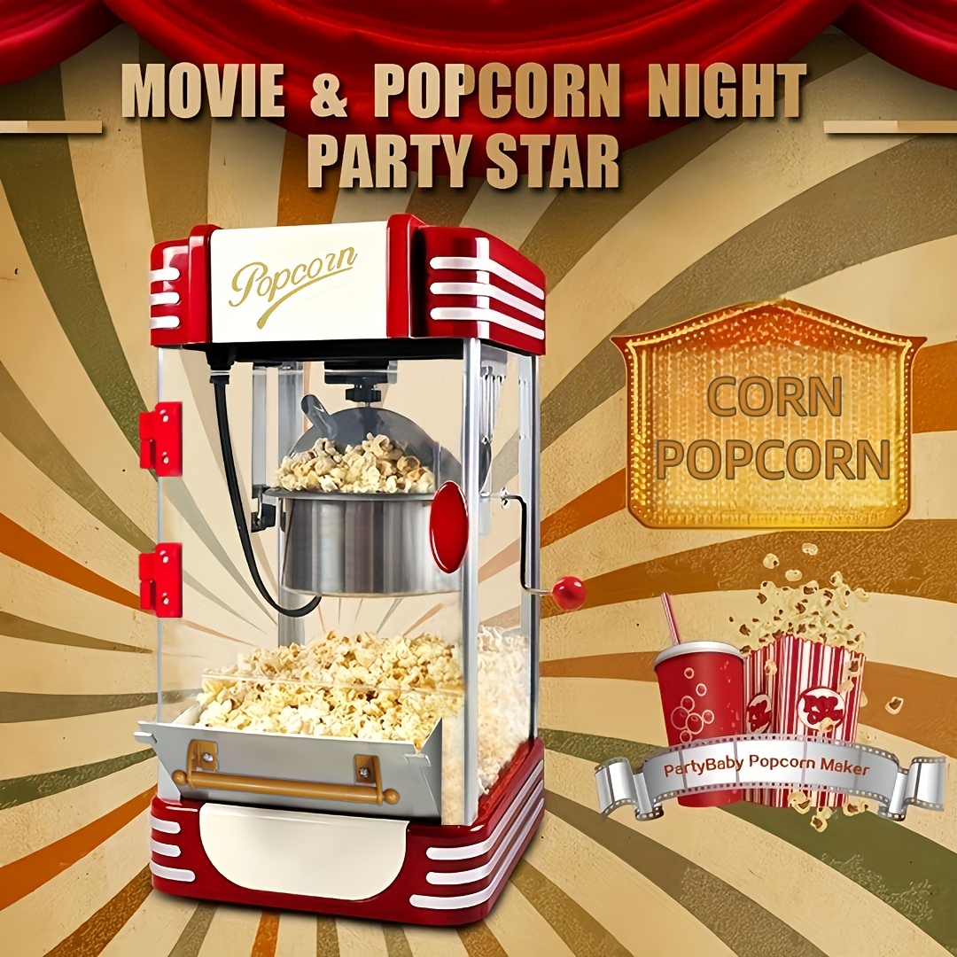 Hot Air Machine Household Healthy Home Kitchen 1200w Picnic Eletric Party  Oil-Free Popcorn Maker