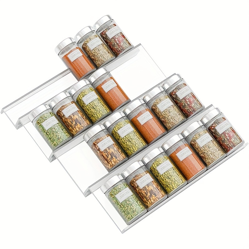 Wabjtam Spice Rack Organizer For Cabinet, 4 Tier Stackable Seasoning Rack  Organizer, Detachable Countertop Spice Rack, Freestanding Spice Jar  Organize