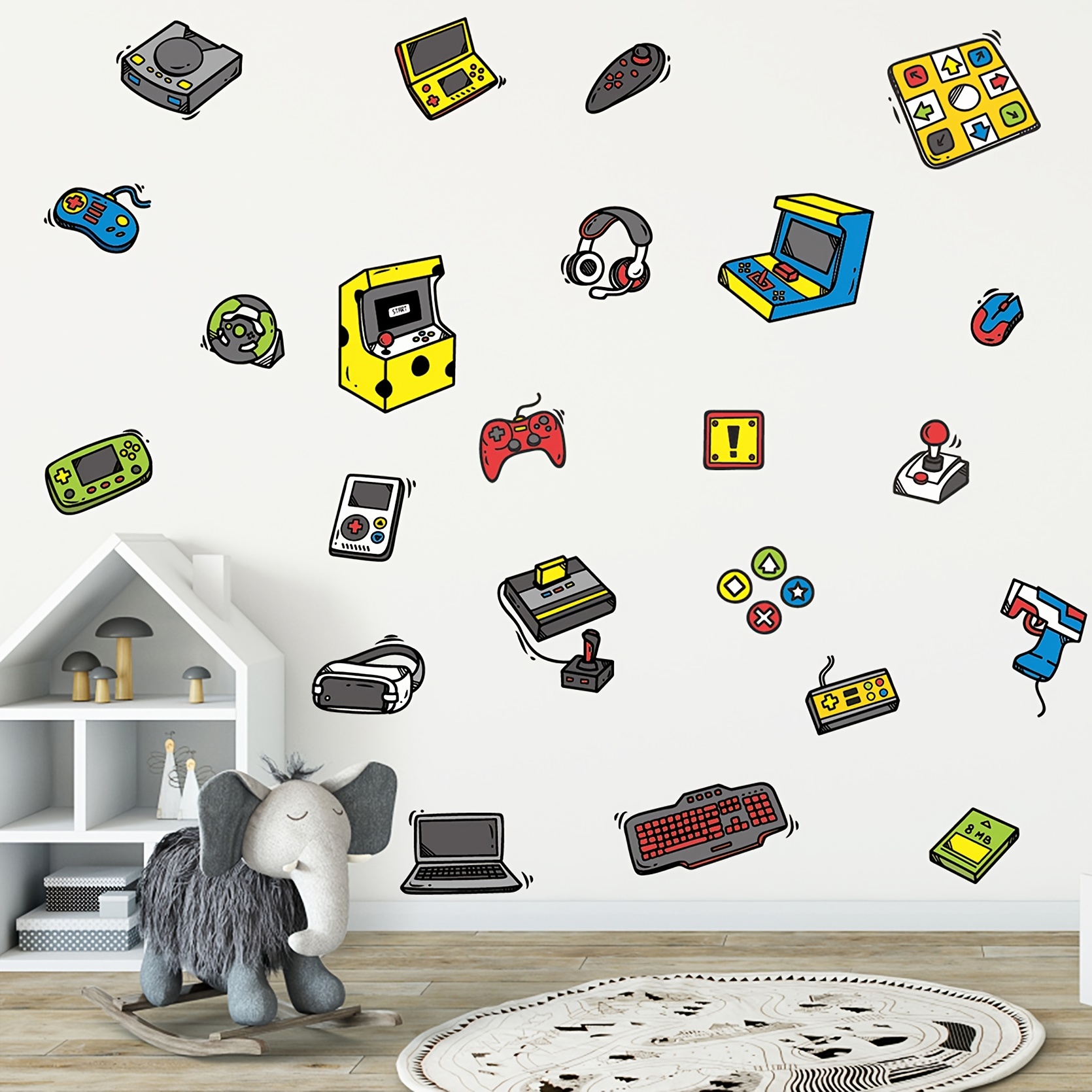 Vinyl Wall Decal Gamer Vs Joystick Video Game Play Room Stickers