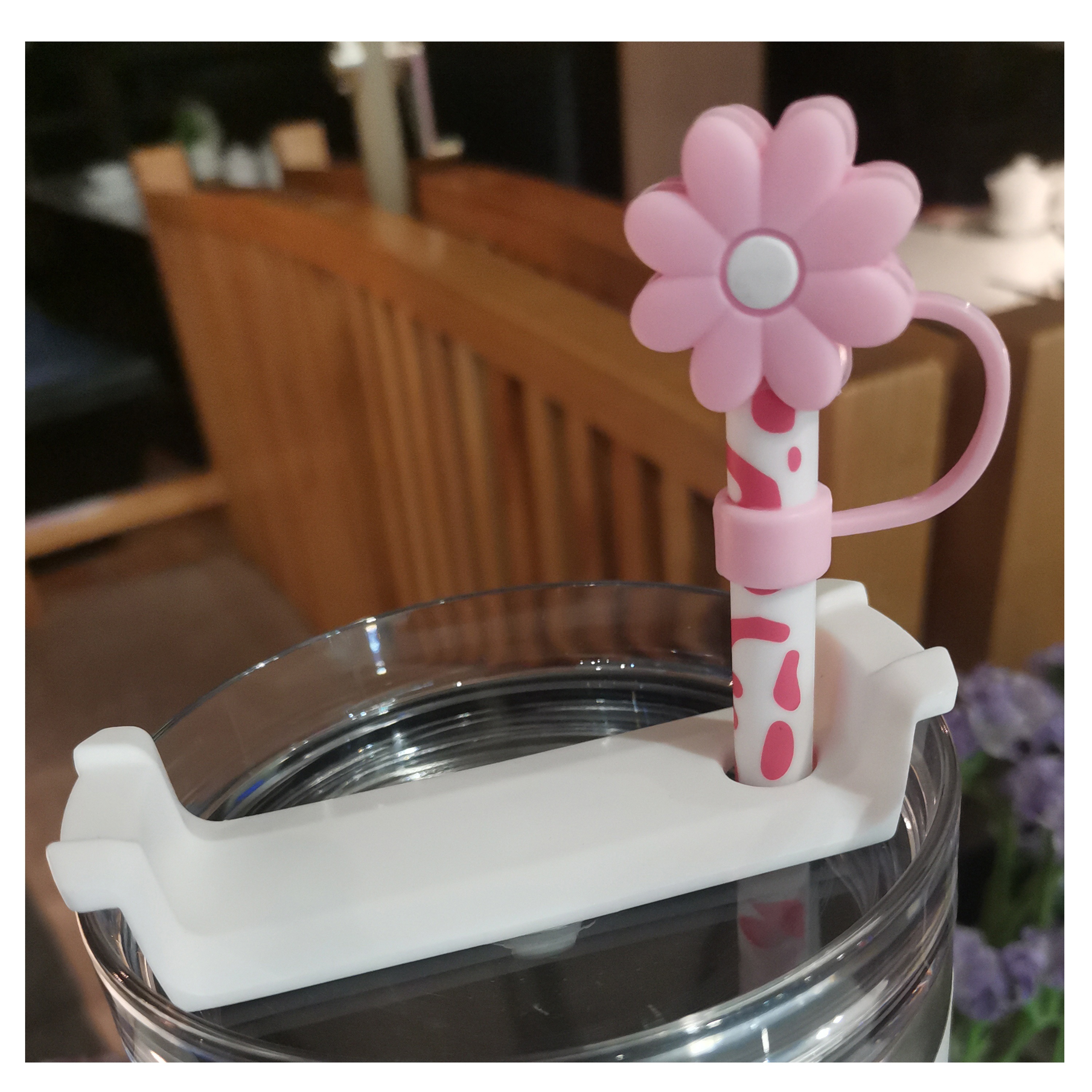 2pcs Reusable Daisy-shaped Straw Stopper Dustproof Cover