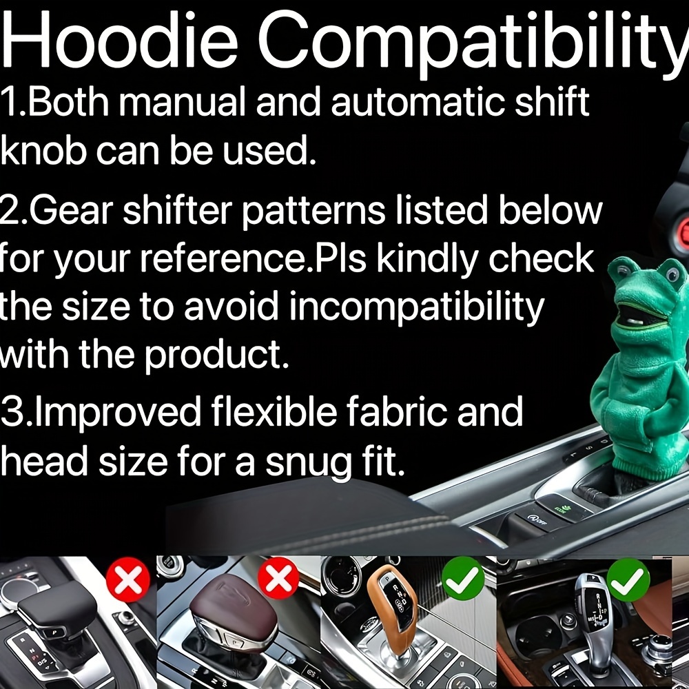 Funny Shift Knob Hoodie Cover for Car Shifter Knob Fits Manual and