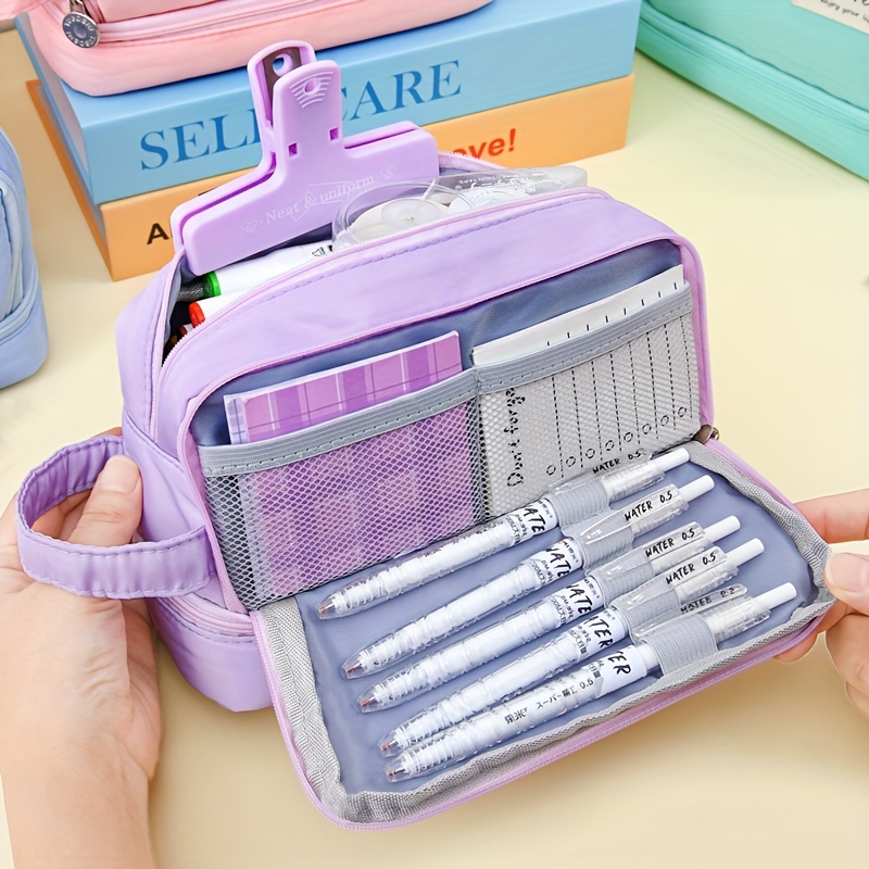 Large Pencil Bag Stationery Bag Pencil Case Large Capacity - Temu