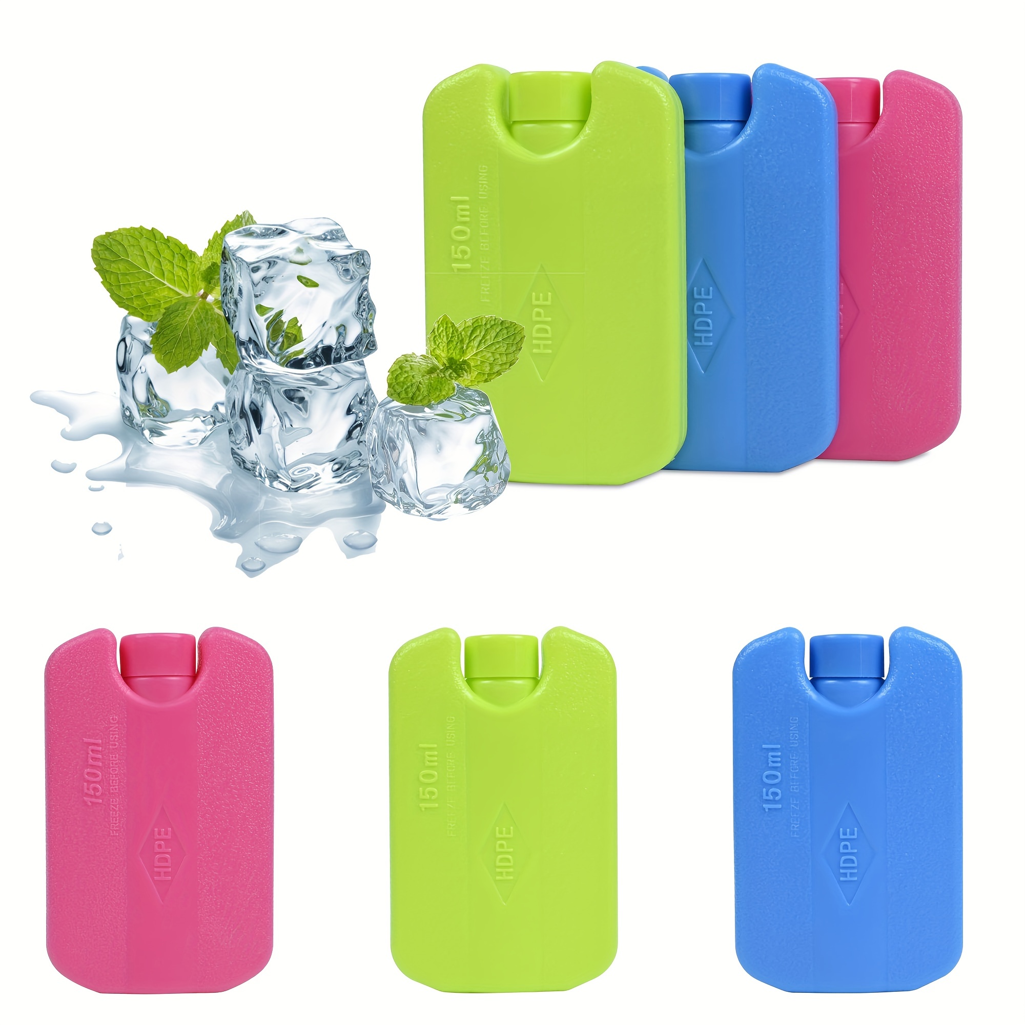 Stay Cool Reusable Ice Pack for Lunch Box – Slim& Lightweight- Pack Of 6