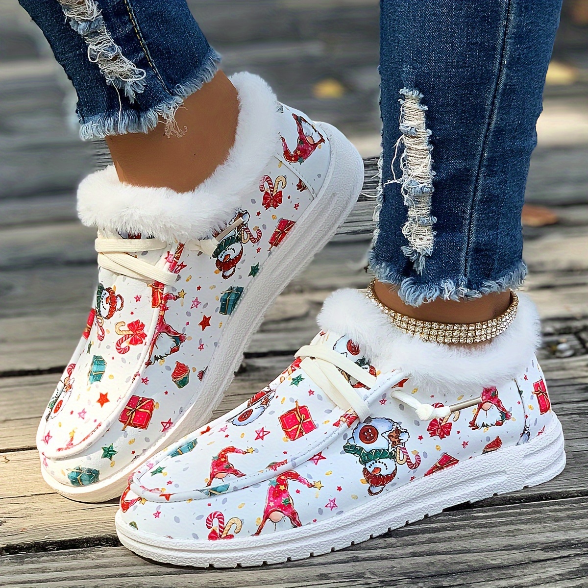 Women's Stylish Snow Boots In Christmas Style Cartoon - Temu