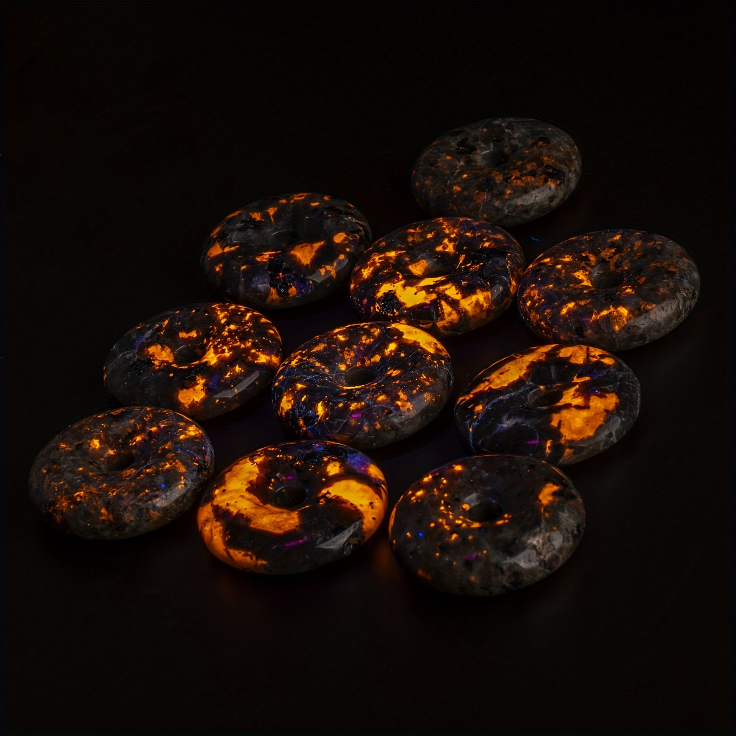 Healing Stone Round Circle Shaped Crystal Charm