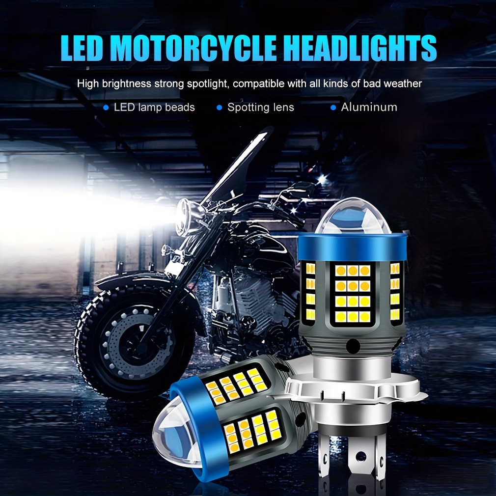 1pc Super Helle Led Motorrad Licht H4 H6 Ba20d 3030 60smd - Temu