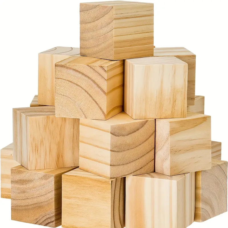 Wooden Cubes Wooden Blocks Great For Crafts - Temu