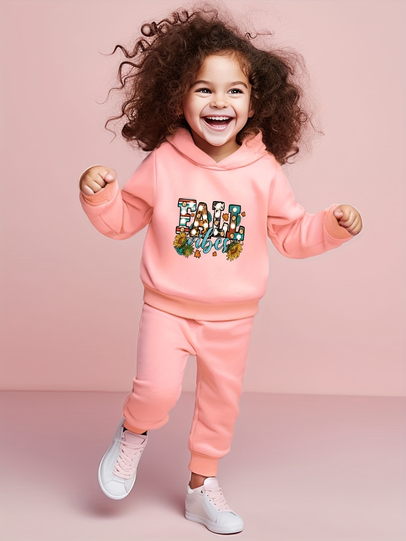 Fall Print Girls Outfits Casual Hoodies Sweatshirt Joggers - Temu