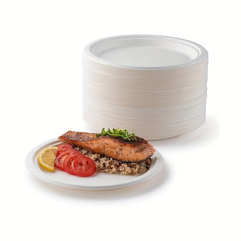 Pack of 25 White Disposable Paper Plates For BBQ & Parties Tableware NEW