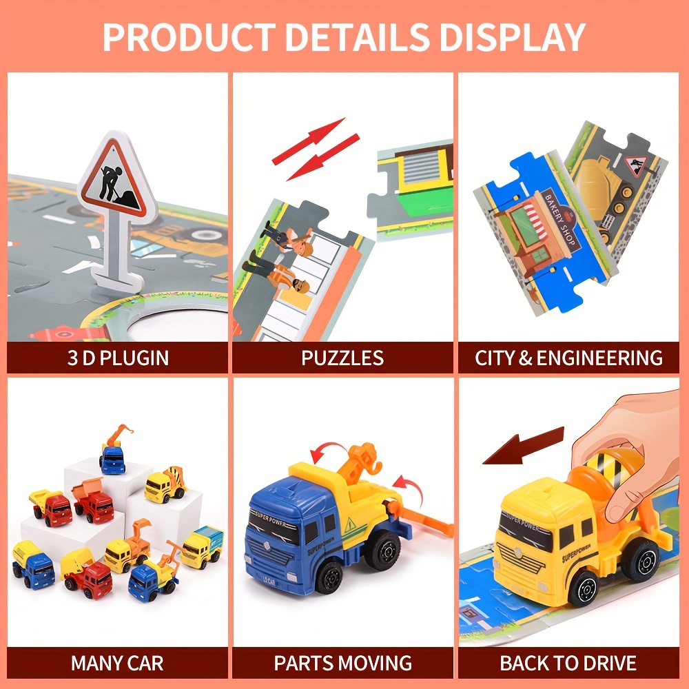 Construction Vehicle 3D Puzzle with Movable Parts in Gift Box A/4