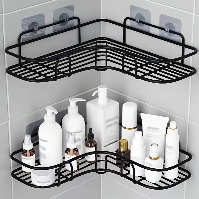 1pc Rectangular Shower Caddy, Space Aluminium Bathroom Shelf