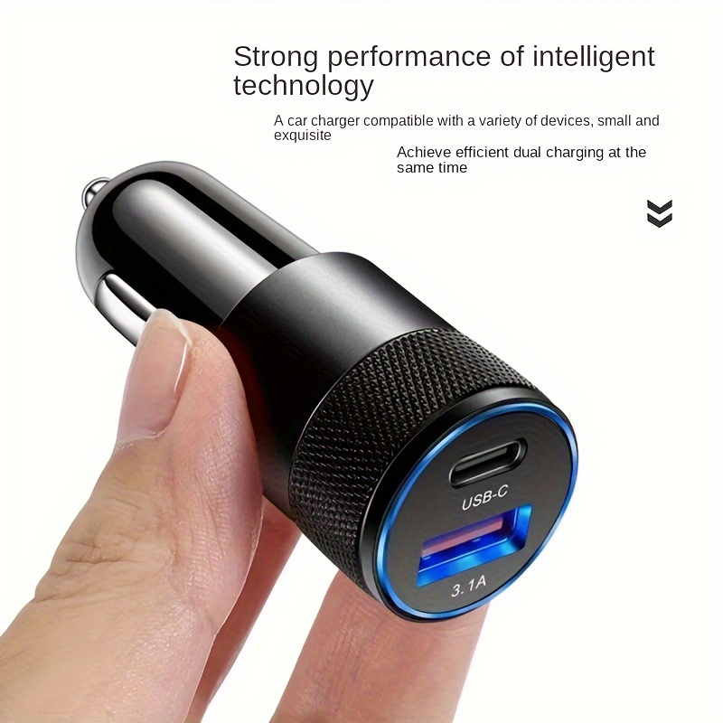 

Pd Fast Charging Car Phone Charger 3.1a Aluminum Alloy Head, Mobile Phone Usb+pd Super Fast Charging