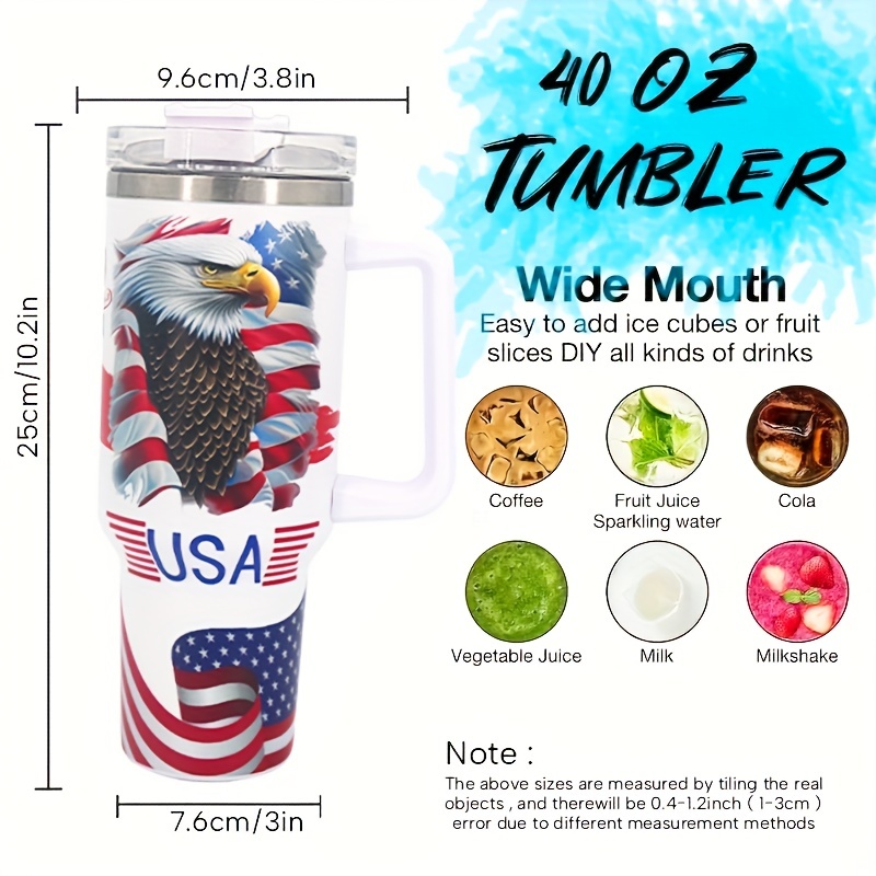 Dkp 5d American Flag Ice Water Bottles Portable Car Cup - Temu