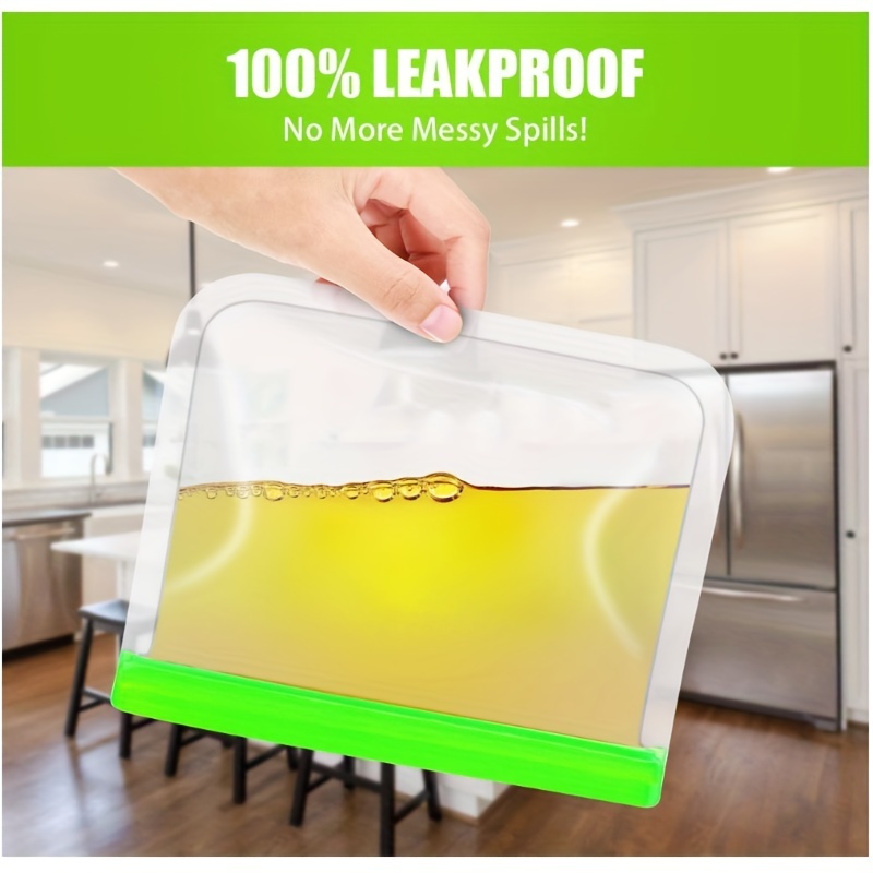 Reusable Food Storage Bags Silicone, Leakproof Reusable Freezer Bags,  Reusable Snack Bags for Kids Travel/Home Storagation-2 Gallon Bags/ 2  Sandwich