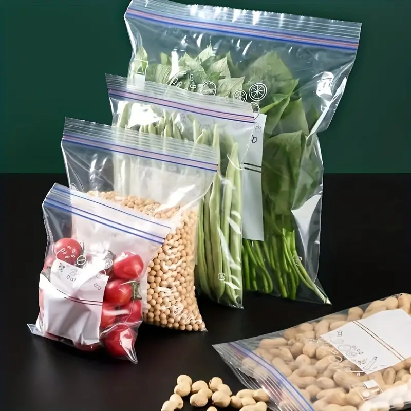 Clear Zipper Bag Sealed Food Storage Zip Lock Bag For - Temu