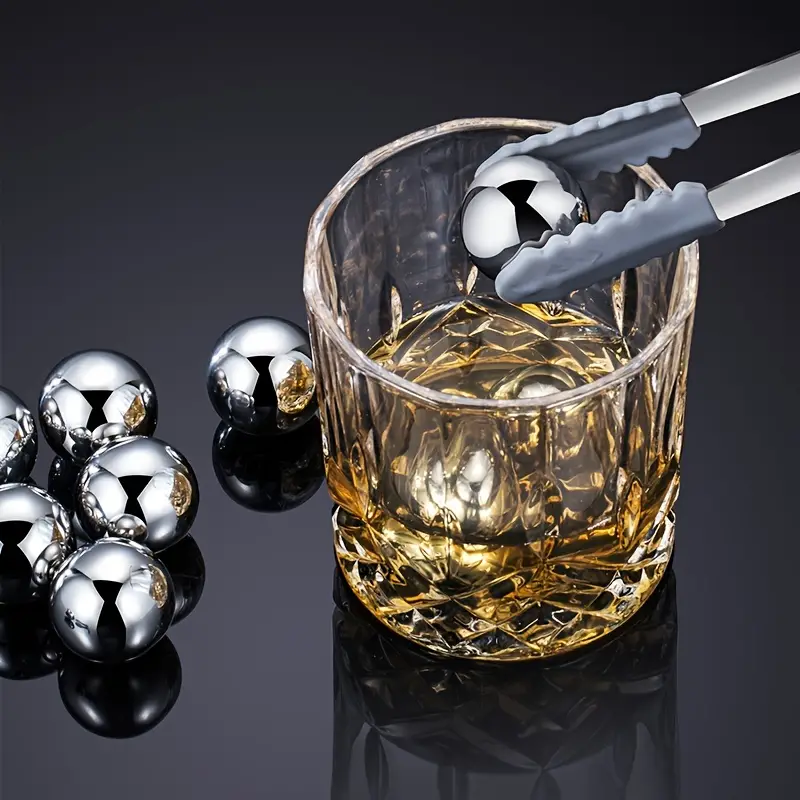 Whiskey Ball Reusable Stainless Steel Ice Cubes Metal Ice Cubes Whiskey  Stones Balls For Wine Bar Drinks Beer Beverages - Temu