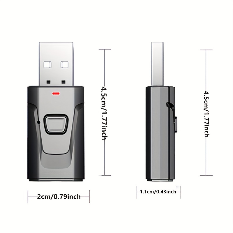 Adaptateur USB Bluetooth 5.0,Clé Bluetooth,Adaptateur Bluetooth Récepteur  émetteur Audio 5.0 avec Câble Audio de