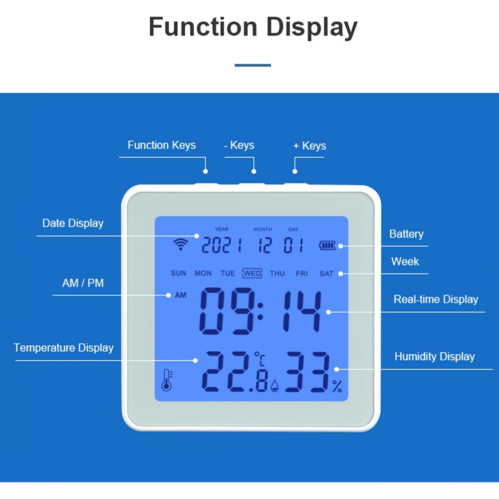 3 Kinds Smart Wifi/zigbee/ble Temperature Humidity Monitor