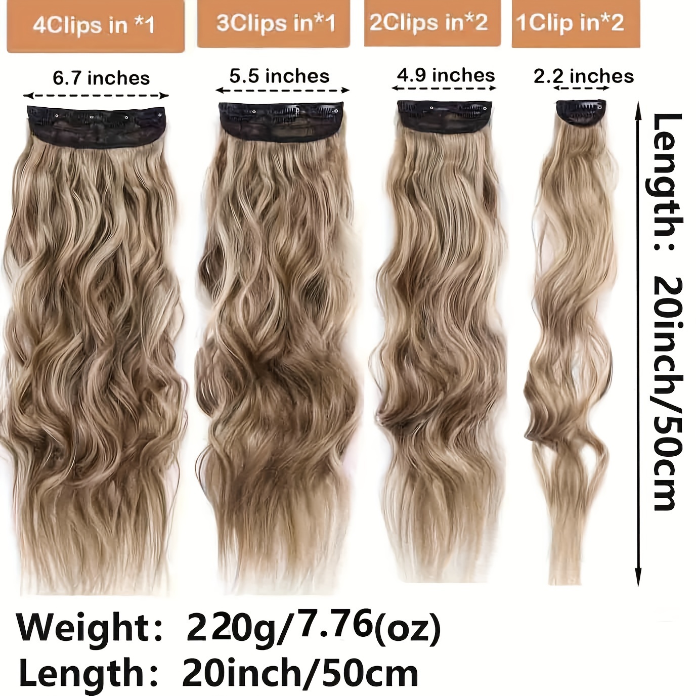 Set of 2 Designer Hair Clips Long Size 12937N