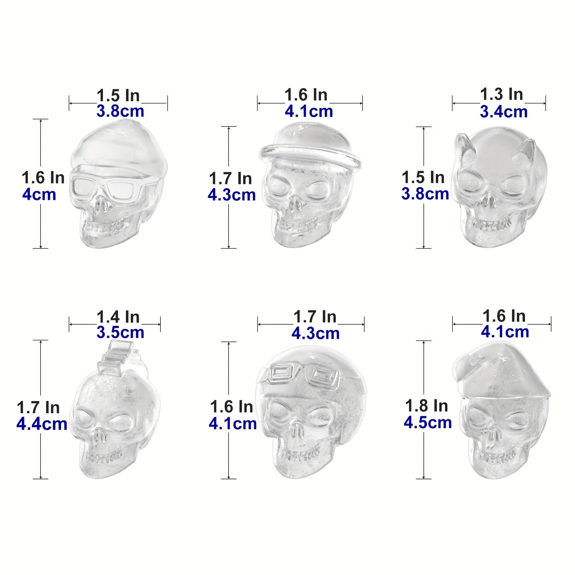 Silicone Skull Molds 3D Skull Ice Cube Mold Large for Resin Ice Chocolate Soap