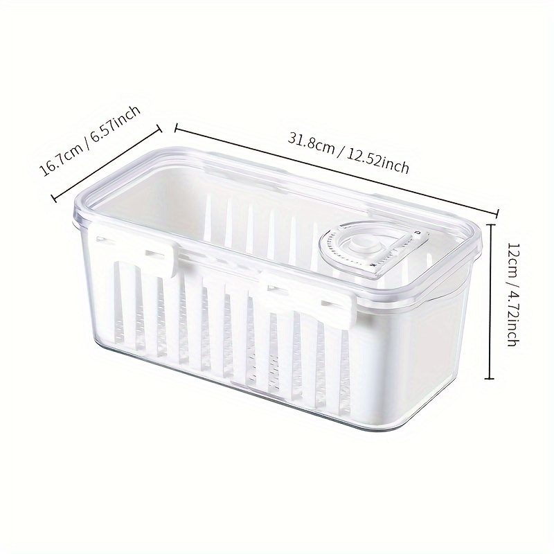 1pc Pp Plastic Container With Lid, 6-compartment For Fruits
