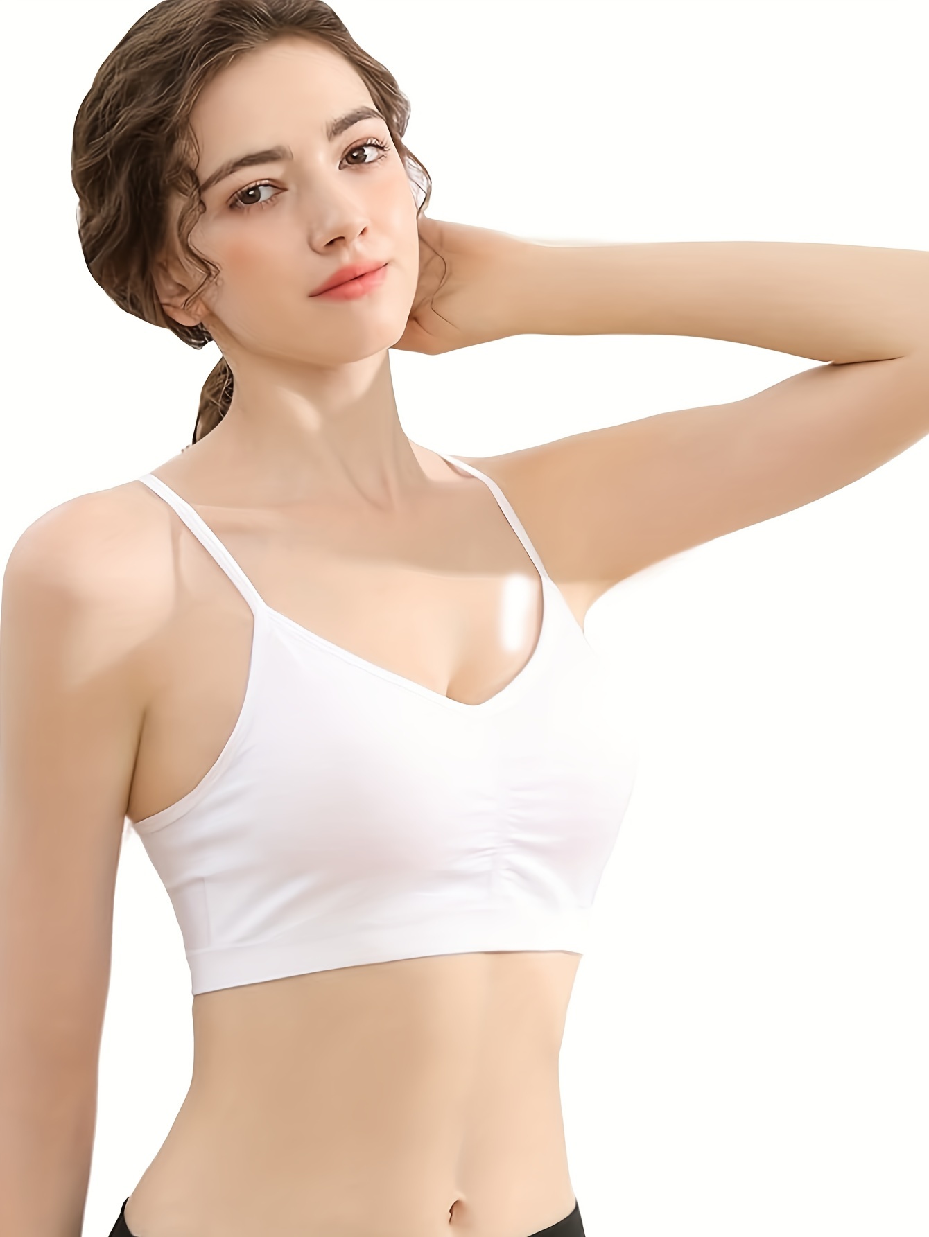 Contrast Lace Sports Bra Comfy Breathable Running Workout - Temu Canada