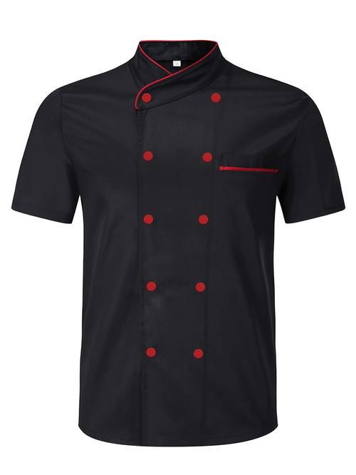 kurzarm-solid-farbe-doppelreihiger-stehkragen-chef-uniform-für-hotel-restaurant-rück-küche- -shop-schmutziger-chef-kostüm- -dessert-bäckerei-kuchen-sch