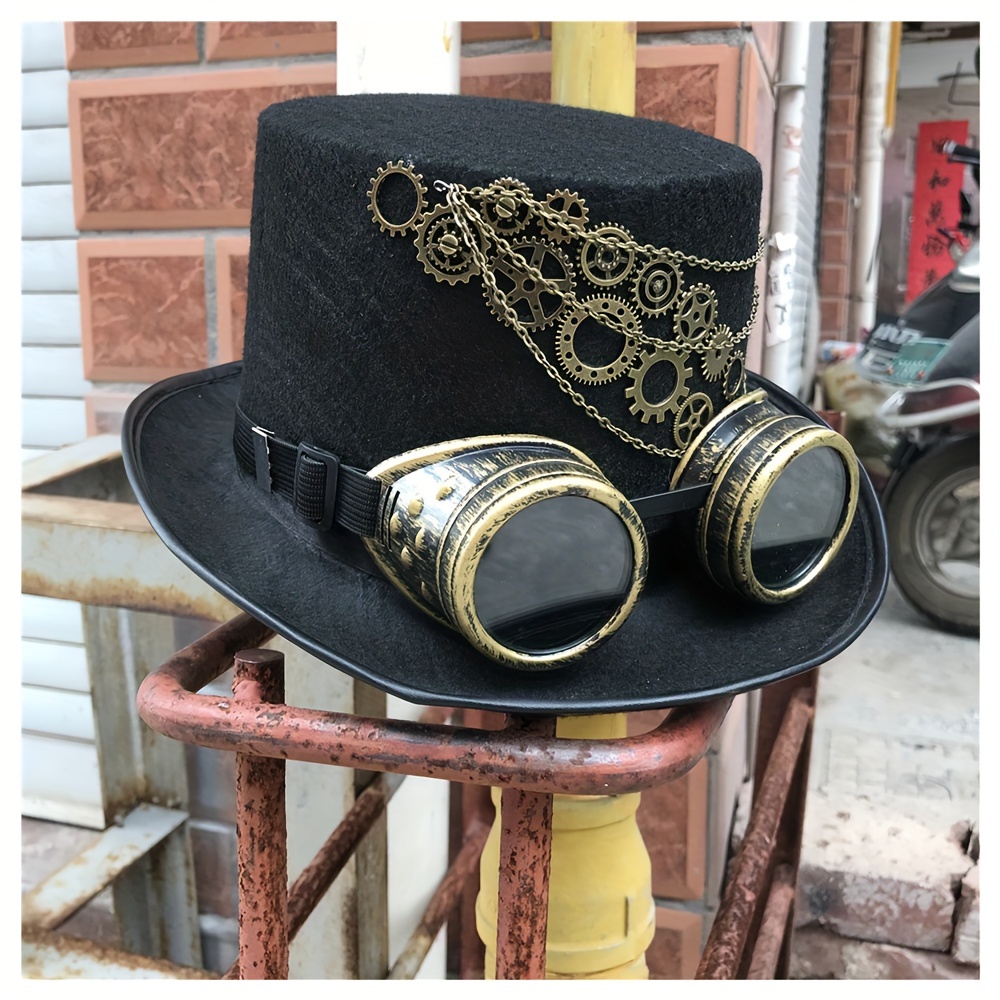 Steampunk Cappelli A Cilindro Gotico Occhiali A Catena Decorazioni Fedora  Stile Vittoriano Accessori Per La Testa Halloween Cosplay Cappello Da Festa