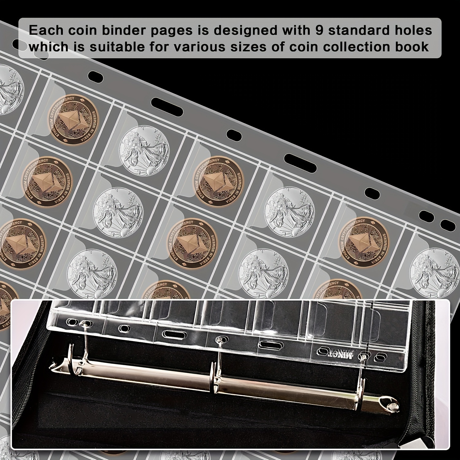 240 Pockets Coin Collection Book Flap Coins Holders Album Waterproof  Moisture-proof Portable Multifunctional Collection Supplies