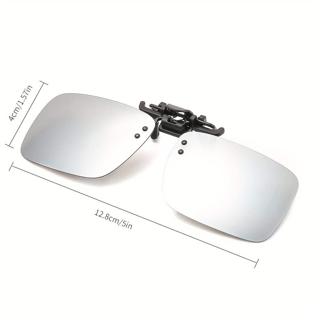 Polarized Gradient Clip On Sunglasses Rimless Flip Up Anti-Glare Driving Glasses For Women Men