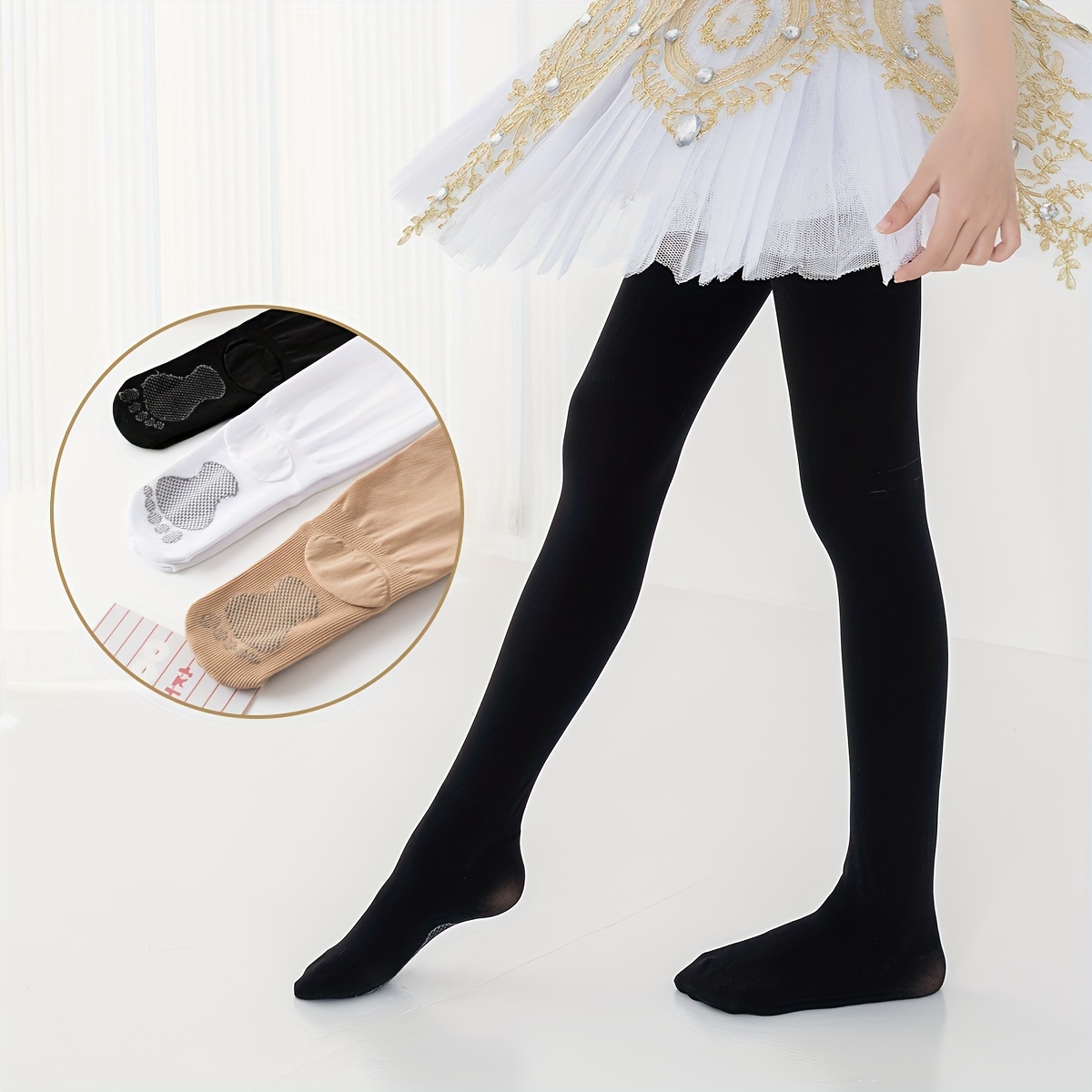 Ballet Tights Girl's Non slip Knitted Soft Dance Pants - Temu