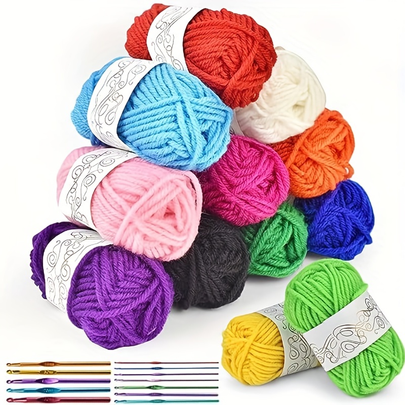 Crochet Yarn Set 12 Strands Of Acrylic Yarn Cotton Crochet - Temu