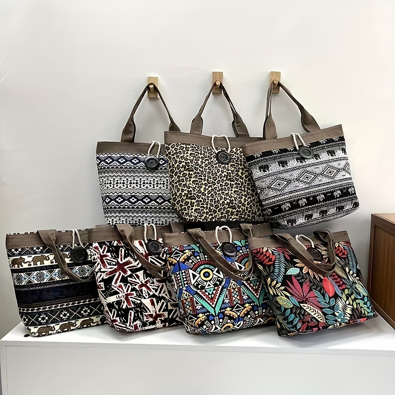 All Over Print Shoulder Tote Bag Double Handle With Coin Purse