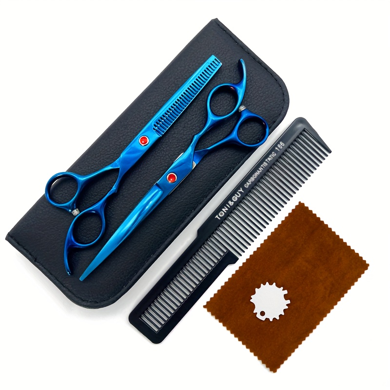 Professional Hair Cutting Scissors With Comb And Case - Temu