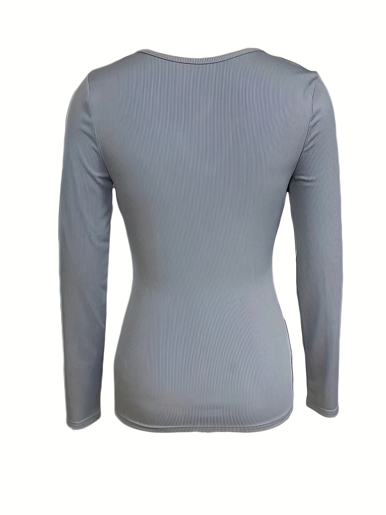 Long Sleeve Notch Neck Cotton Lycra Fitted T-Shirt