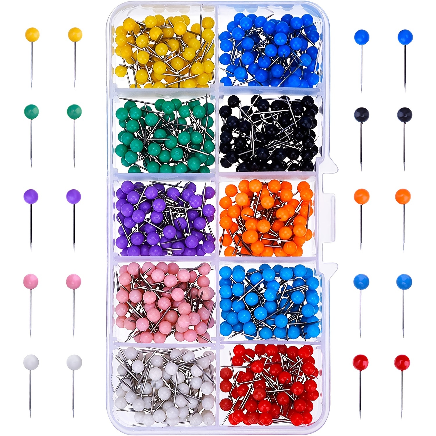iminoo 200 pcs Multicolor Sewing Pins Plastic Head Straight Pins Craft  Positioning Pins Fixed Sewing Marker Needle for Crafting Dressmaker Jewelry  Decoration and Other Crafts Making (Colorful 200)